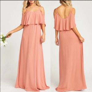 Show Me Your MuMu Caitlin Ruffle Maxi Dress Mauve